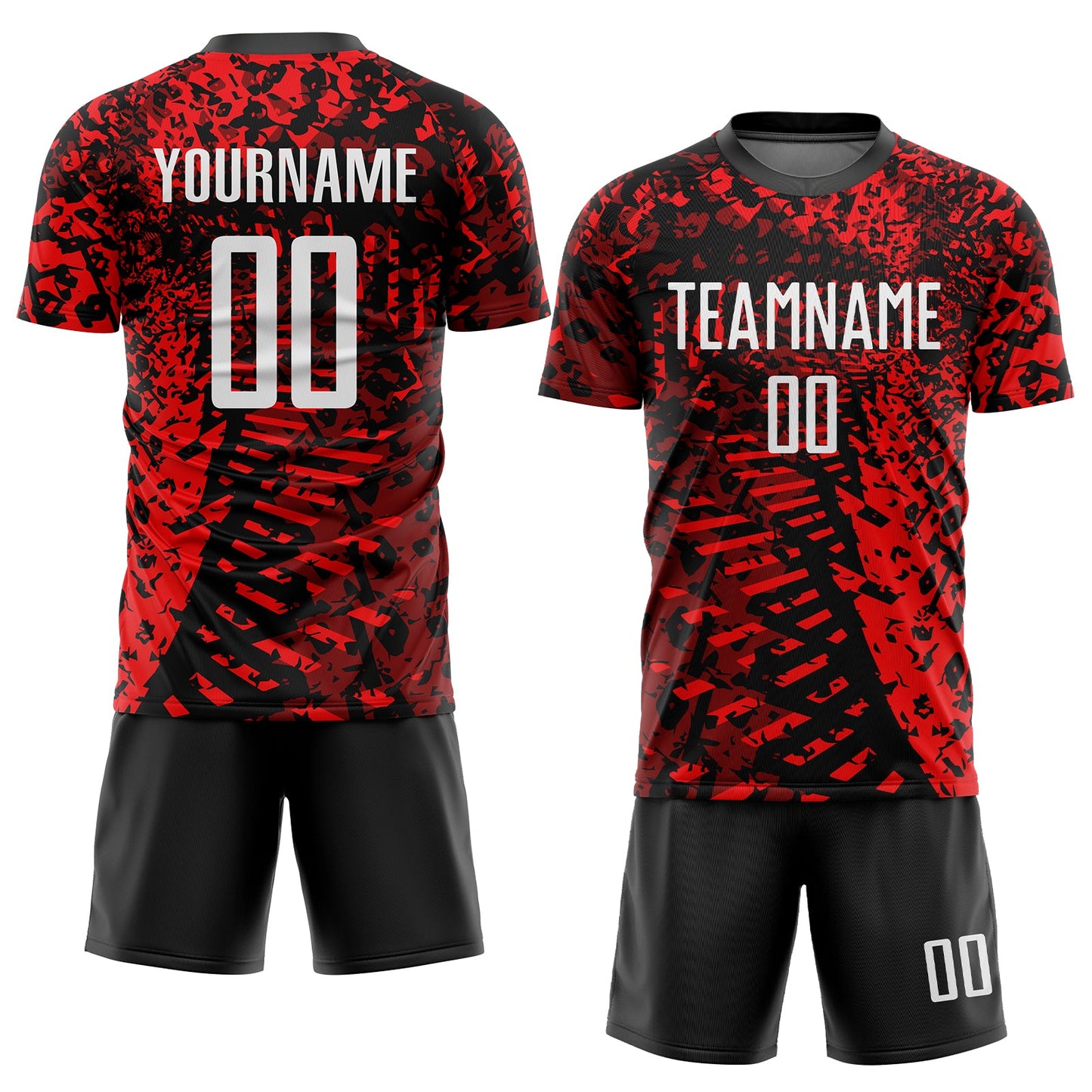 Custom Red Black-White Sublimation Soccer Uniform Jersey Limited