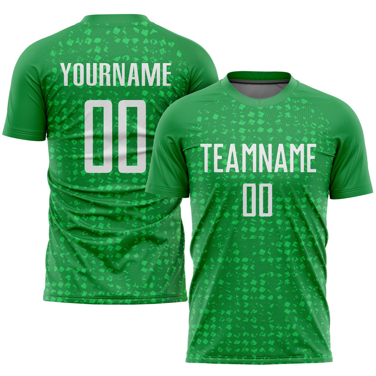 Custom Kelly Green White Sublimation Soccer Uniform Jersey