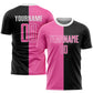 Custom Black Pink-White Sublimation Split Fashion Soccer Uniform Jersey