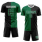 Custom Black Kelly Green-White Sublimation Split Fashion Soccer Uniform Jersey Limited