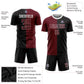 Custom Black Crimson-White Sublimation Split Fashion Soccer Uniform Jersey Limited