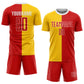 Custom Gold Red-White Sublimation Split Fashion Soccer Uniform Jersey Limited
