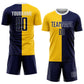 Custom Gold Navy-White Sublimation Split Fashion Soccer Uniform Jersey Limited