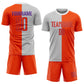 Custom Gray Orange-Purple Sublimation Split Fashion Soccer Uniform Jersey Limited