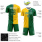 Custom Gold Kelly Green-White Sublimation Split Fashion Soccer Uniform Jersey Limited