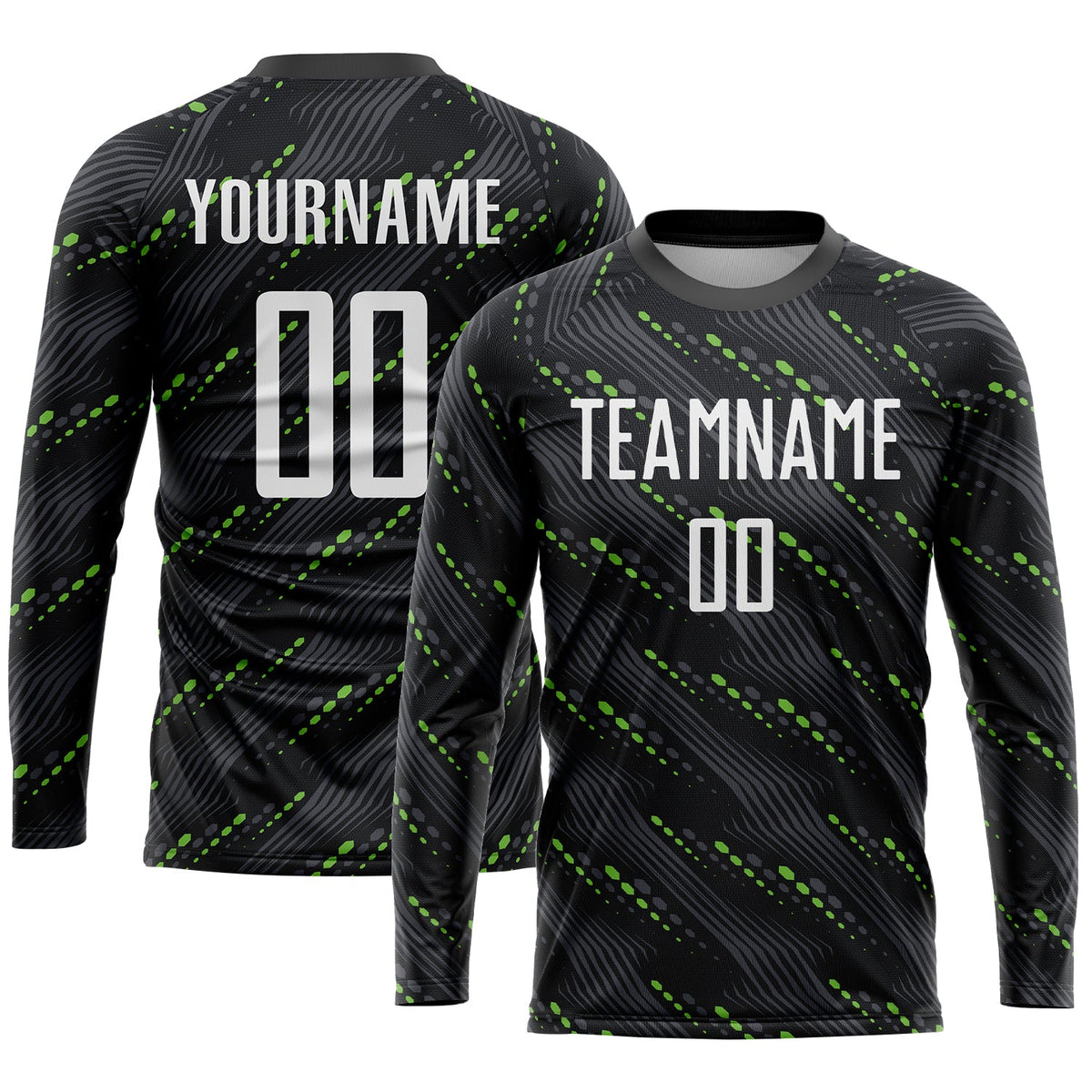 Custom Black White-Kelly Green Sublimation Soccer Uniform Jersey Limited