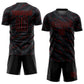 Custom Black Red Sublimation Soccer Uniform Jersey Limited