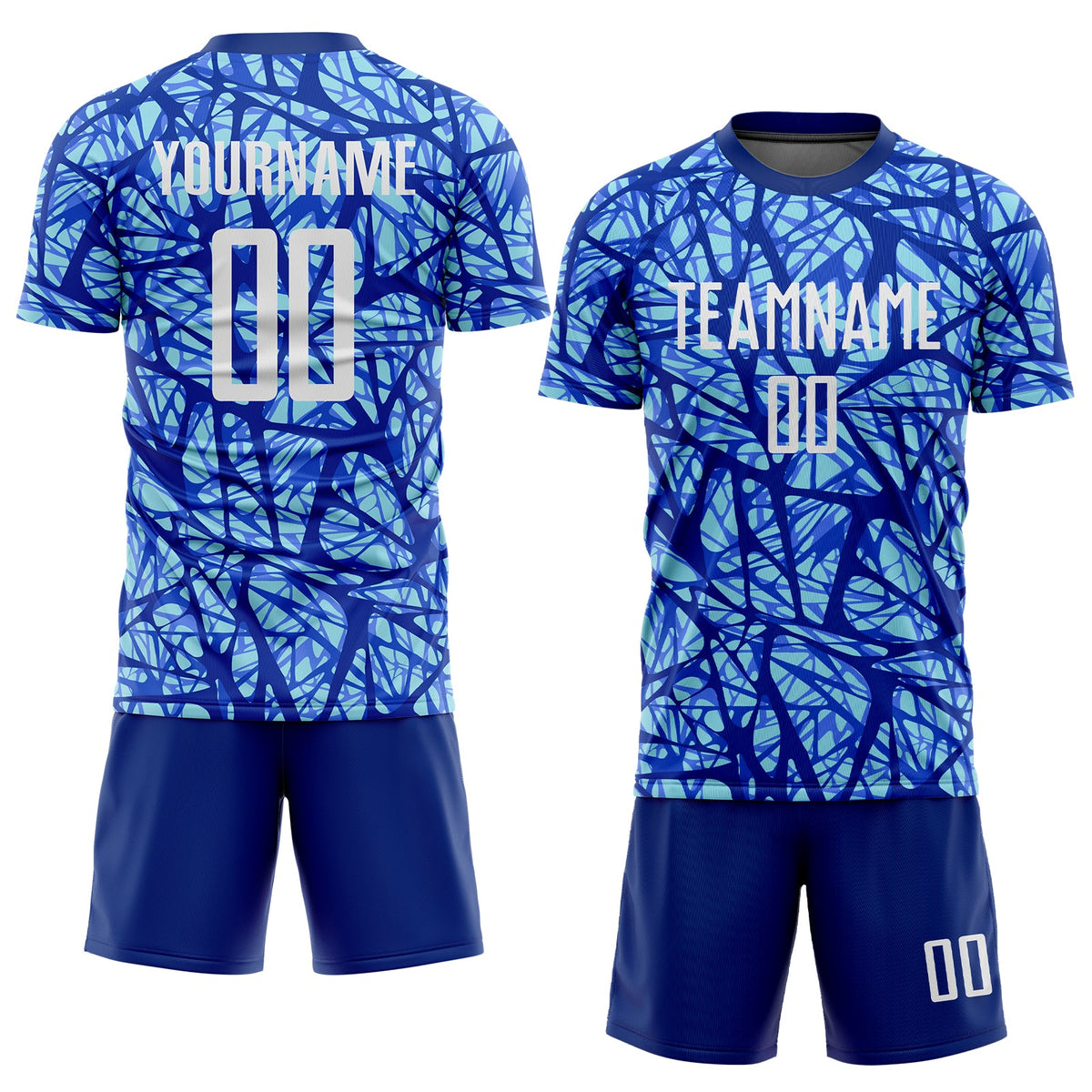 Custom Royal White-Light Blue Sublimation Soccer Uniform Jersey Limited