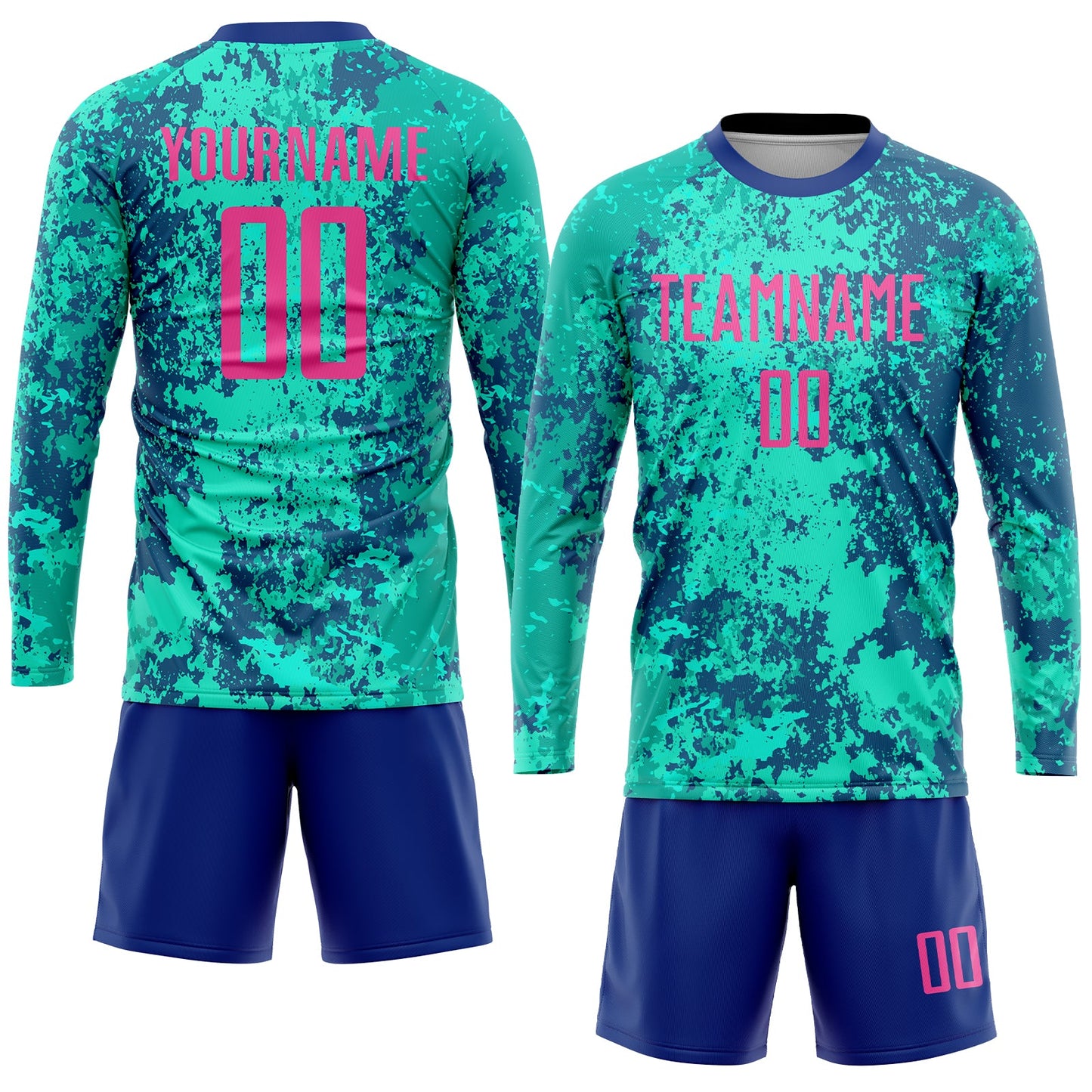 Custom Teal Pink-Royal Sublimation Soccer Uniform Jersey Limited
