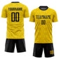 Custom Gold Black Sublimation Soccer Uniform Jersey Limited