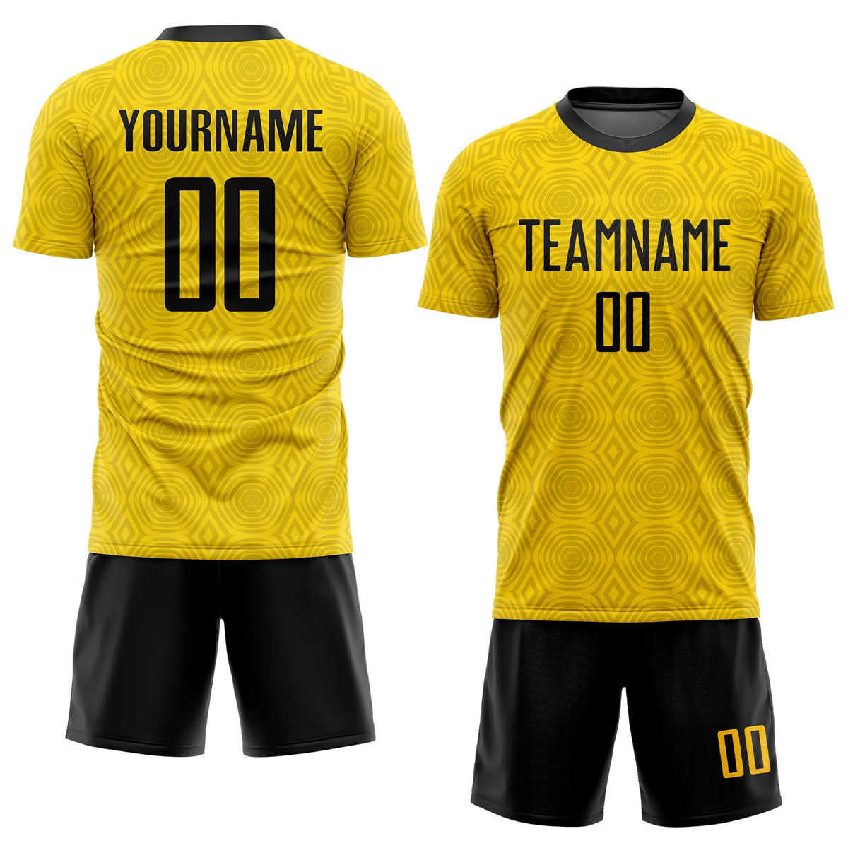 Custom Gold Black Sublimation Soccer Uniform Jersey Limited