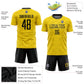 Custom Gold Black Sublimation Soccer Uniform Jersey Limited