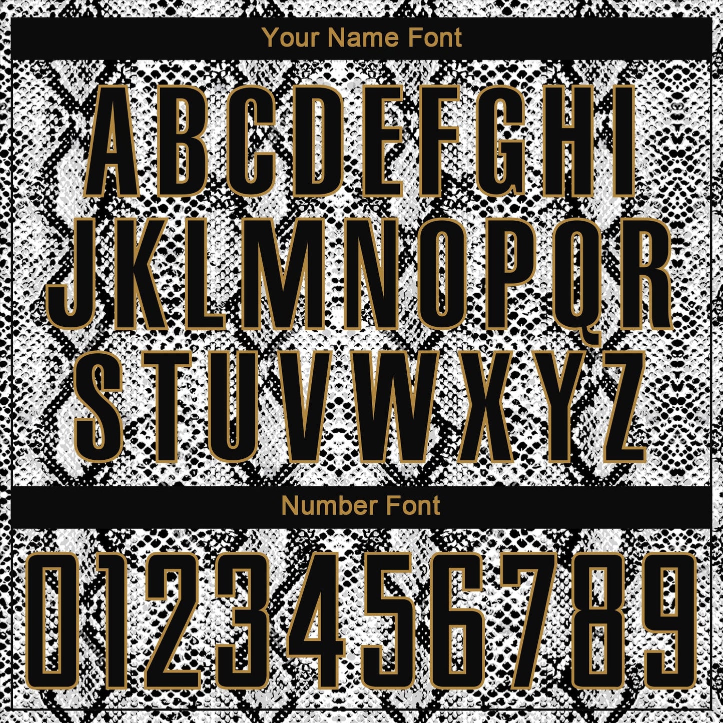 Custom Black Black-Old Gold Sublimation Snakeskin Soccer Uniform Jersey Limited