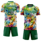 Custom Graffiti Pattern Kelly Green-White Sublimation Soccer Uniform Jersey Limited