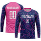 Custom Navy White-Pink Sublimation Soccer Uniform Jersey Limited