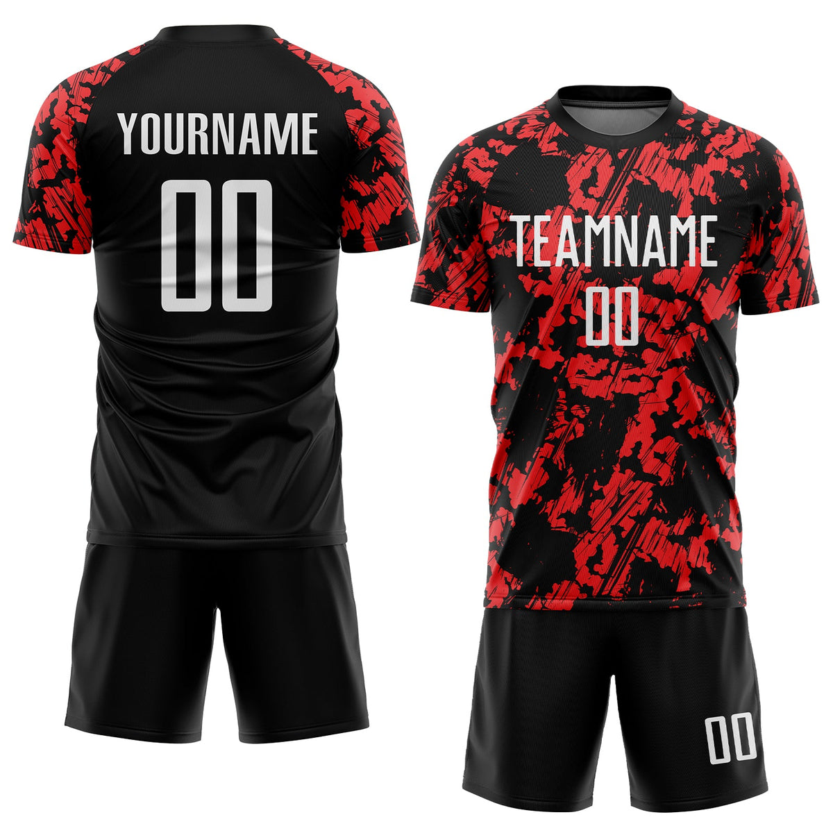 Custom Red White-Black Sublimation Soccer Uniform Jersey Limited