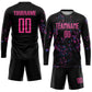 Custom Black Pink-Light Blue Sublimation Soccer Uniform Jersey Limited