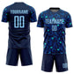 Custom Navy Light Blue-Royal Sublimation Soccer Uniform Jersey Limited