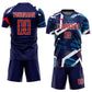 Custom Navy Red-White Sublimation Soccer Uniform Jersey Limited