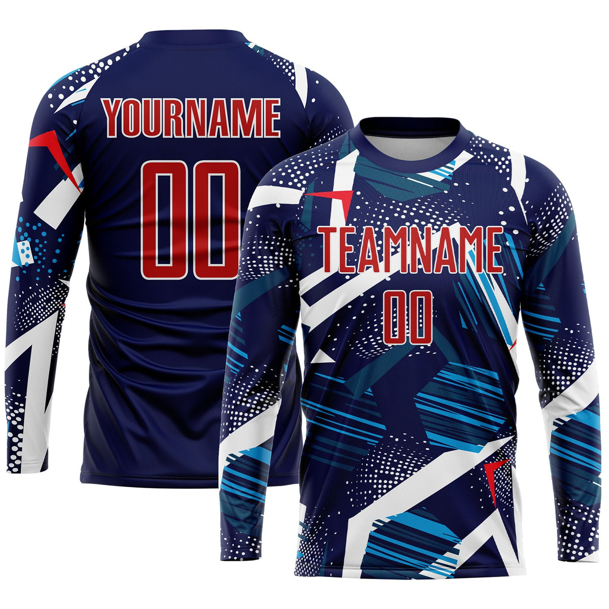 Custom Navy Red-White Sublimation Soccer Uniform Jersey Limited
