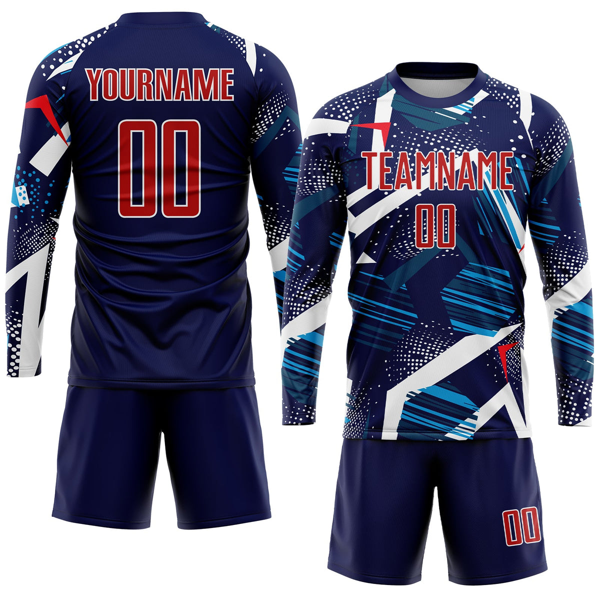 Custom Navy Red-White Sublimation Soccer Uniform Jersey Limited