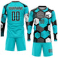 Custom Aqua Black-White Sublimation Soccer Uniform Jersey Limited