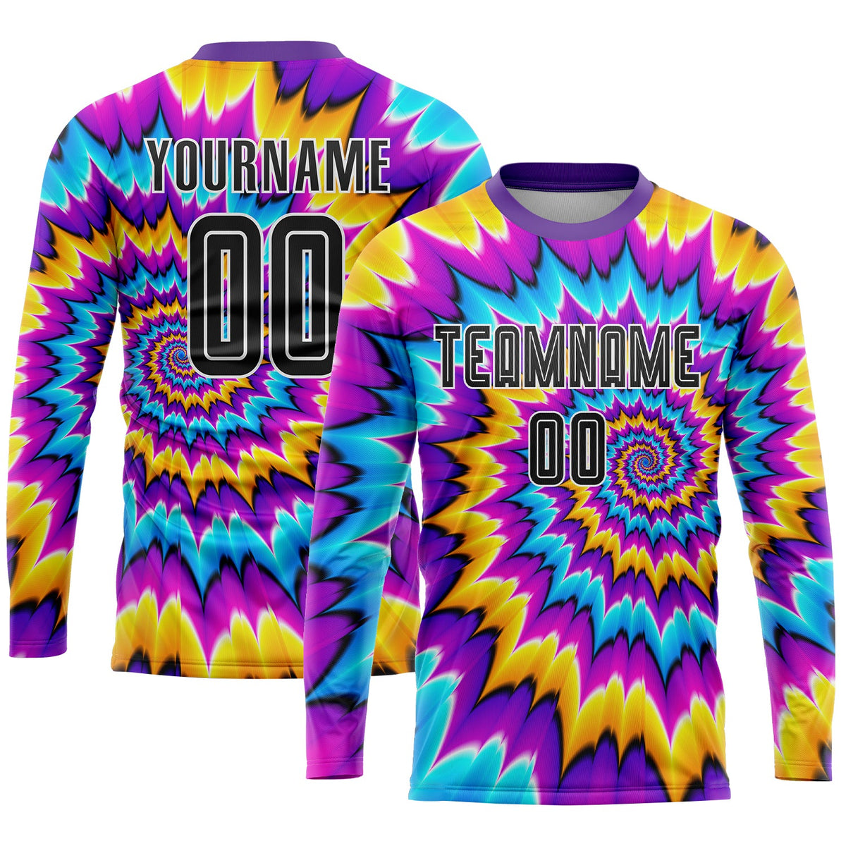 Custom Tie Dye Black-White Sublimation Soccer Uniform Jersey Limited