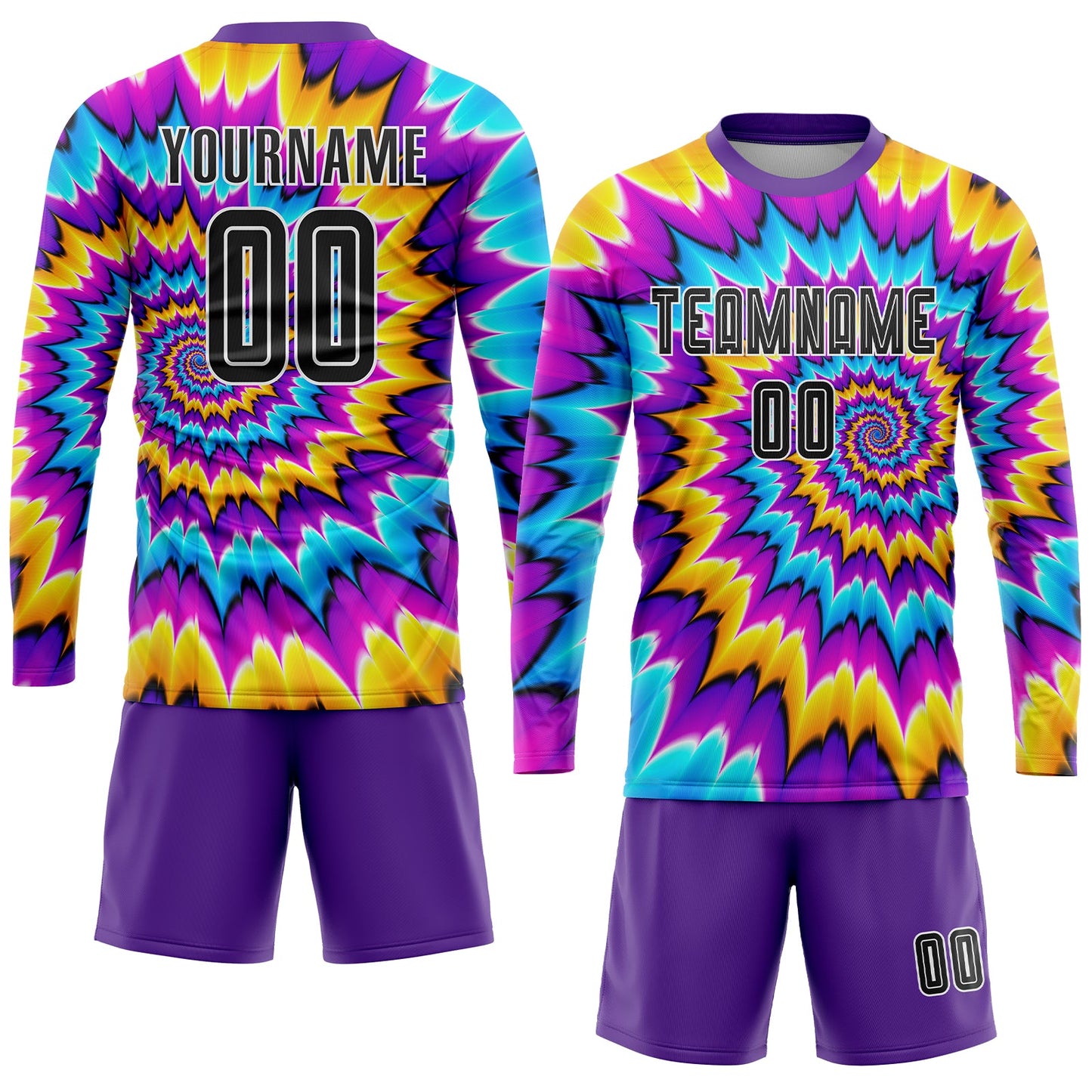 Custom Tie Dye Black-White Sublimation Soccer Uniform Jersey Limited