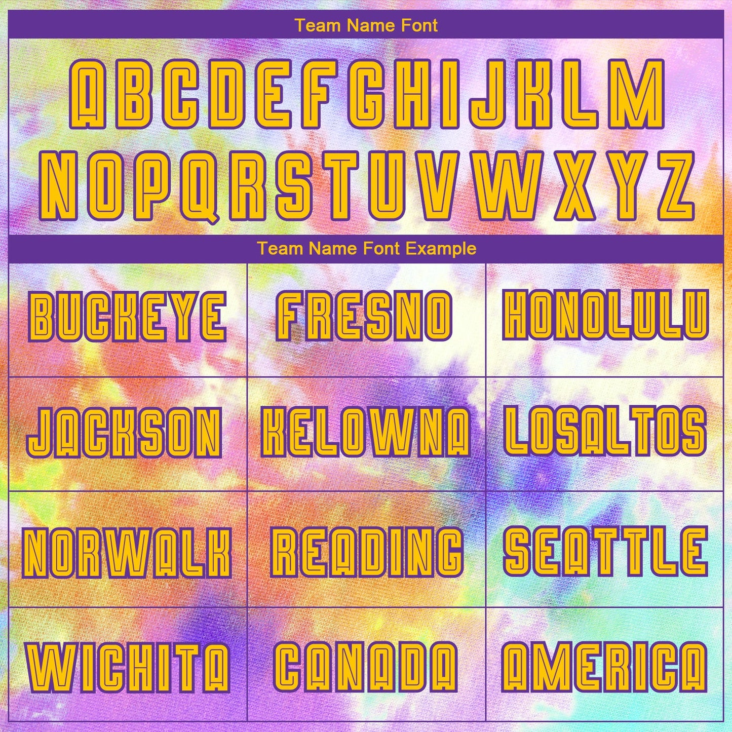 Custom Tie Dye Gold-Purple Sublimation Soccer Uniform Jersey Limited