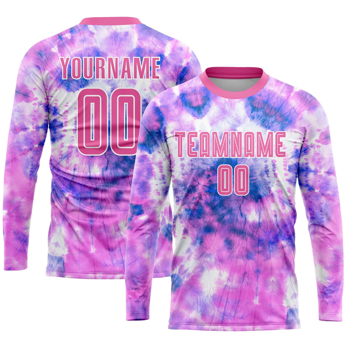 Custom Tie Dye Pink-White Sublimation Soccer Uniform Jersey Limited