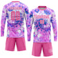 Custom Tie Dye Pink-White Sublimation Soccer Uniform Jersey Limited