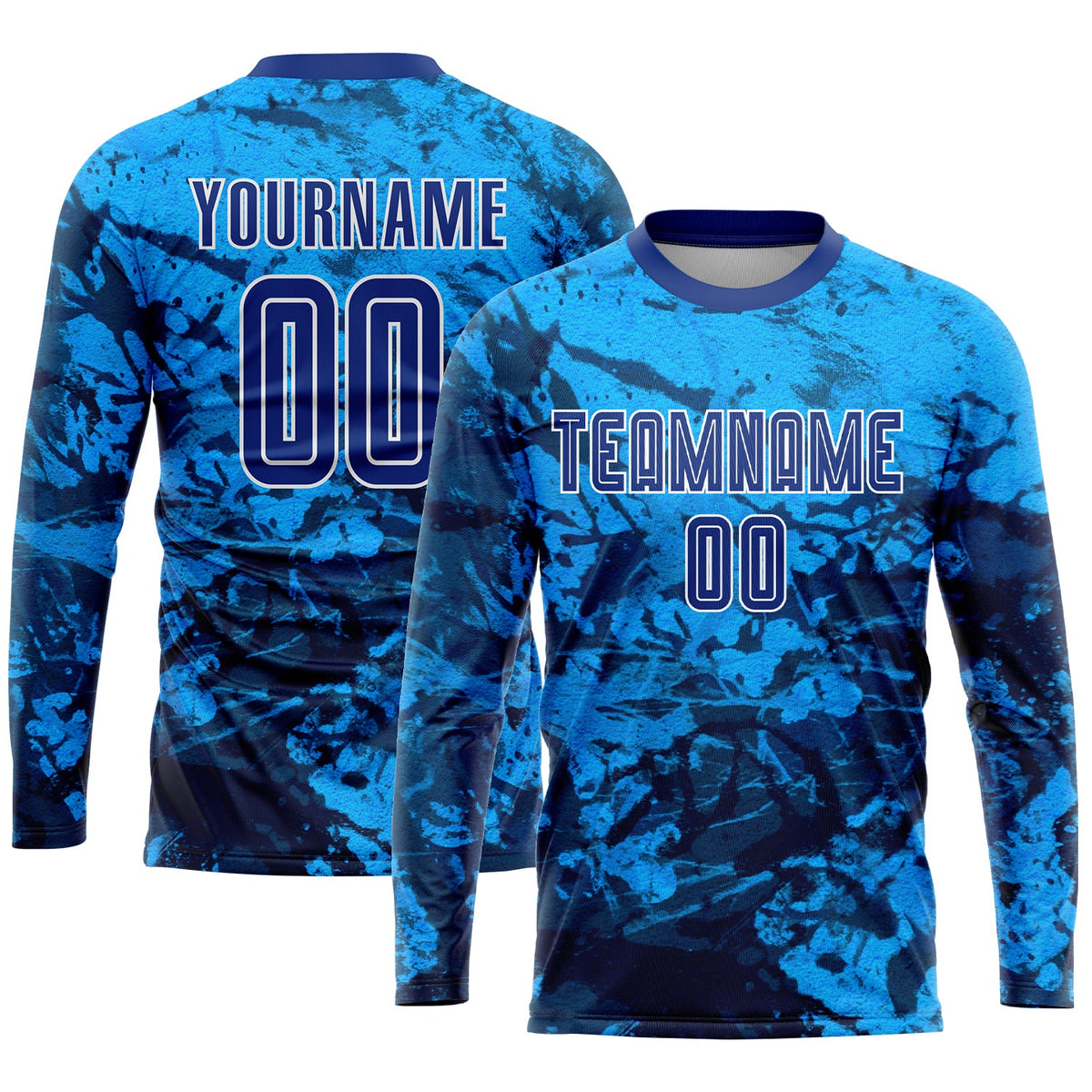 Custom Tie Dye Royal-White Sublimation Soccer Uniform Jersey Limited