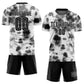 Custom Tie Dye Black-White Sublimation Soccer Uniform Jersey Limited