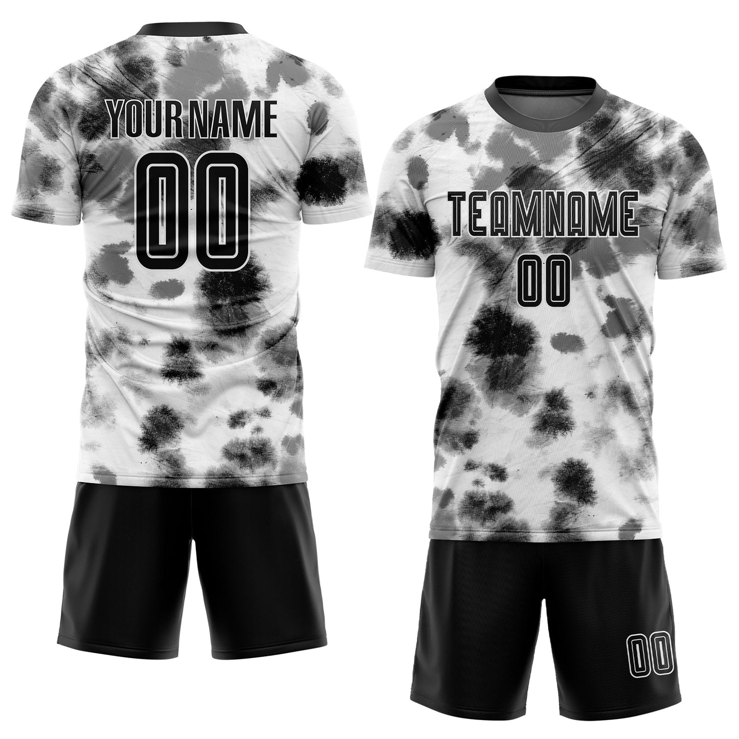 Custom Tie Dye Black-White Sublimation Soccer Uniform Jersey Limited