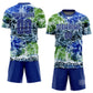 Custom Tie Dye Royal-White Sublimation Soccer Uniform Jersey Limited