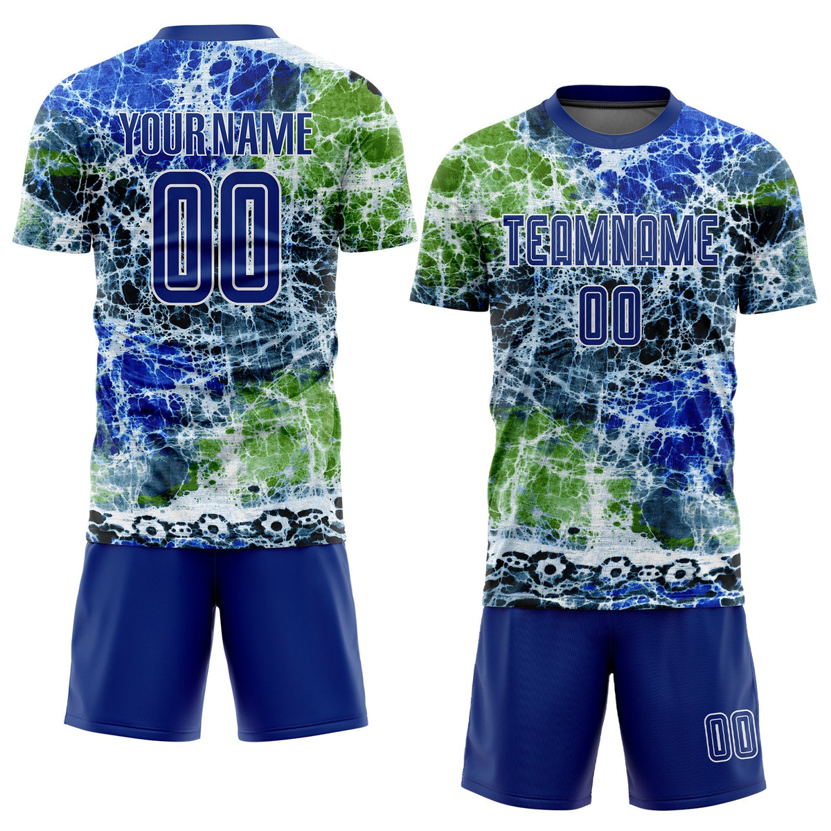 Custom Tie Dye Royal-White Sublimation Soccer Uniform Jersey Limited