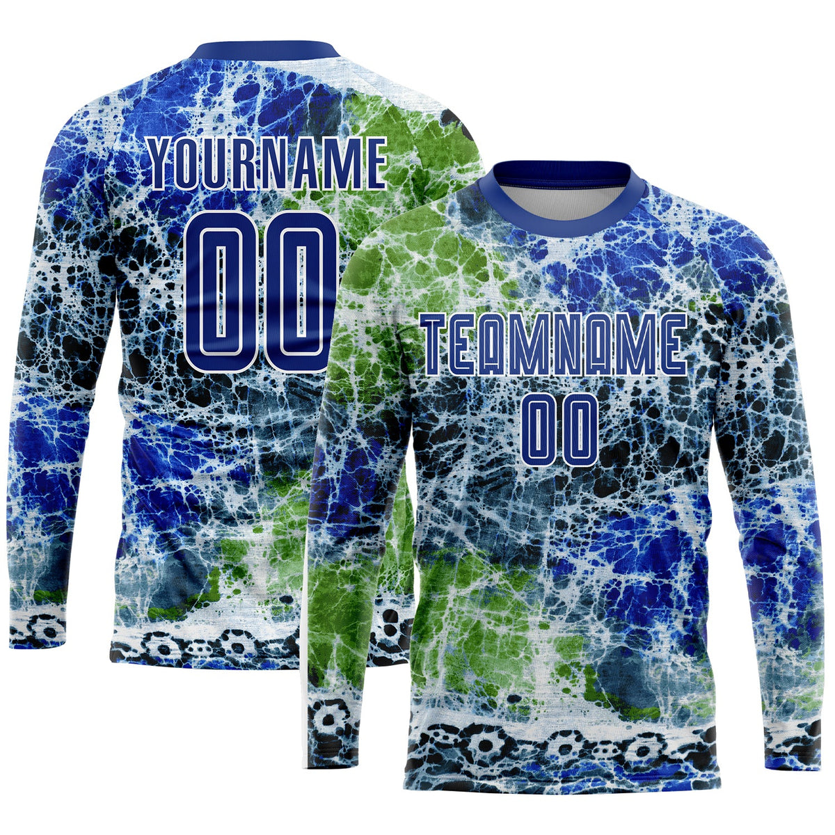 Custom Tie Dye Royal-White Sublimation Soccer Uniform Jersey Limited