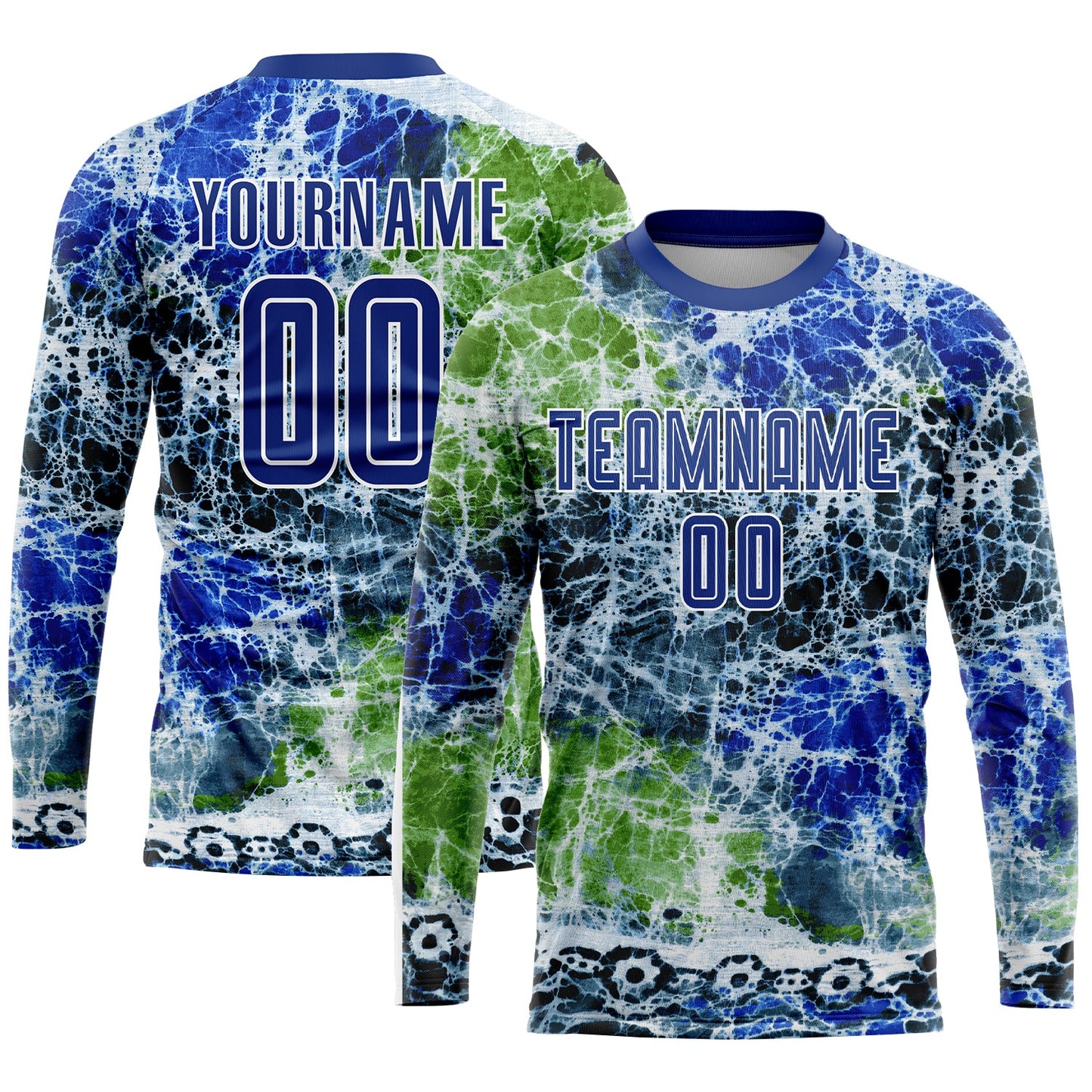 Custom Tie Dye Royal-White Sublimation Soccer Uniform Jersey Limited