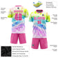 Custom Tie Dye Pink-White Sublimation Soccer Uniform Jersey Limited