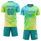Custom Tie Dye Teal-White Sublimation Soccer Uniform Jersey Limited