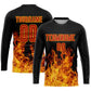 Custom Black Red-Gold Flame Sublimation Soccer Uniform Jersey Limited