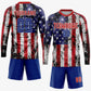Custom White Royal-Red American Flag Fashion Sublimation Soccer Uniform Jersey Limited