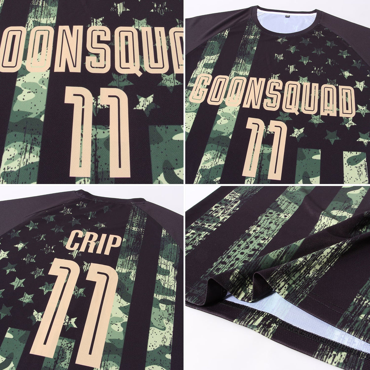 Custom Camo Vegas Gold-Black American Flag Fashion Sublimation Salute To Service Soccer Uniform Jersey Limited