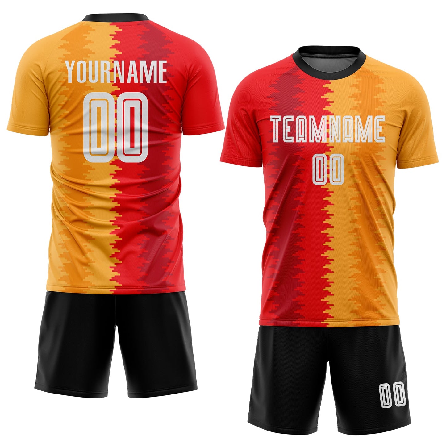 Custom Gold White-Black Sublimation Soccer Uniform Jersey Limited