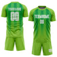 Custom Neon Green White-Kelly Green Sublimation Soccer Uniform Jersey Limited