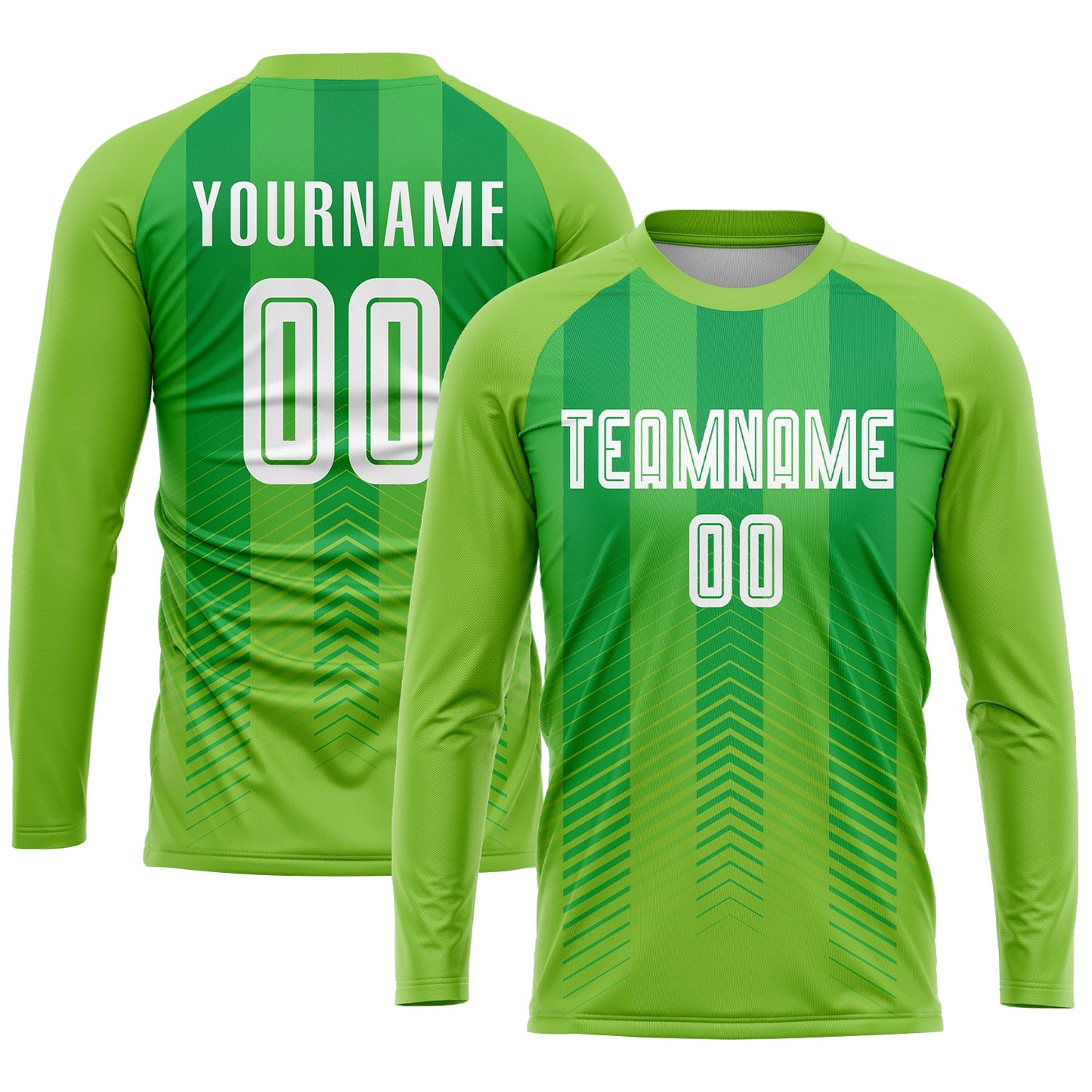 Custom Neon Green White-Kelly Green Sublimation Soccer Uniform Jersey Limited
