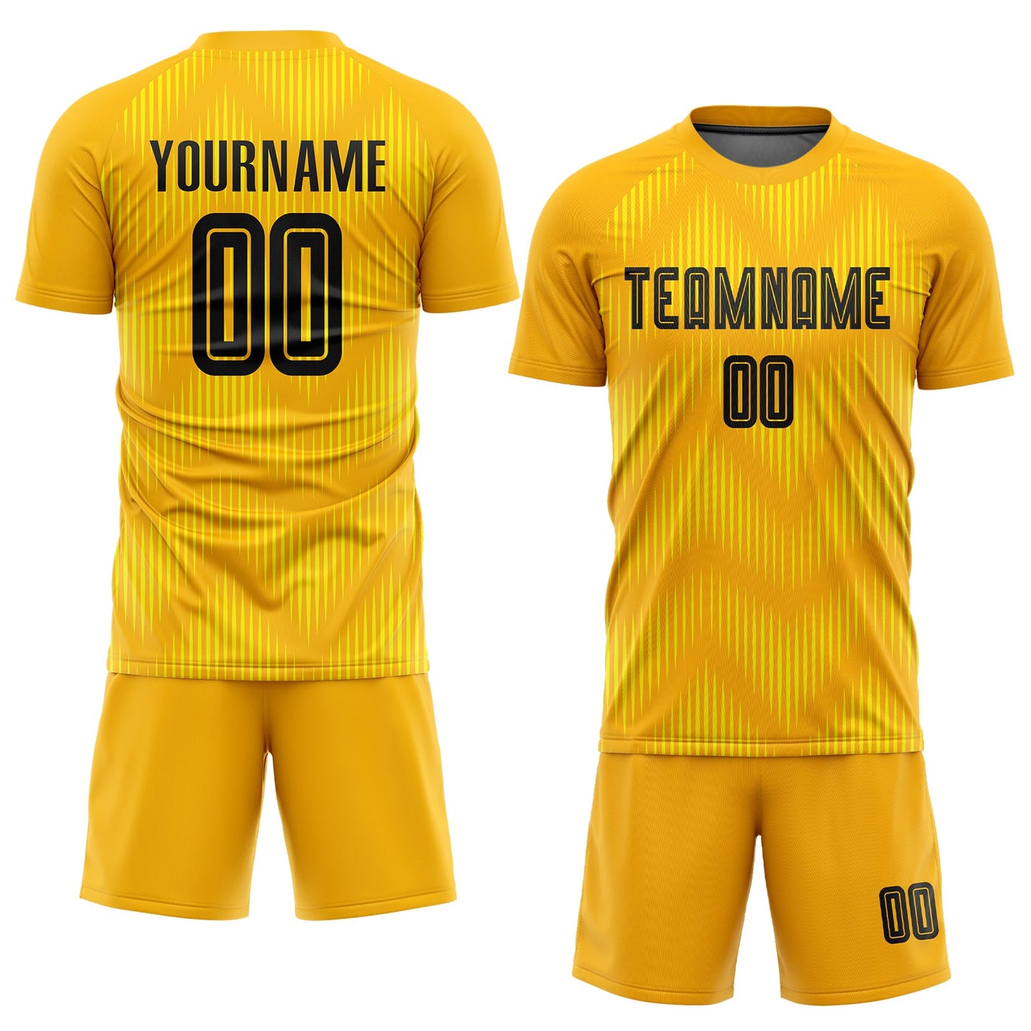 Custom Gold Black Sublimation Soccer Uniform Jersey Limited