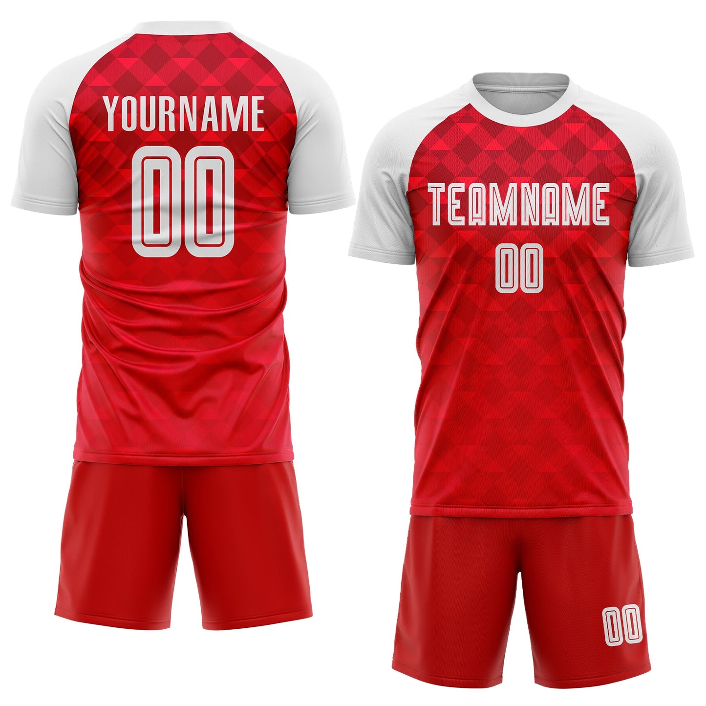 Custom Red White Away Sublimation Soccer Uniform Jersey Limited