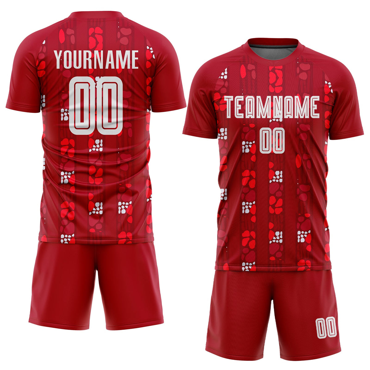 Custom Red White Home Sublimation Soccer Uniform Jersey Limited