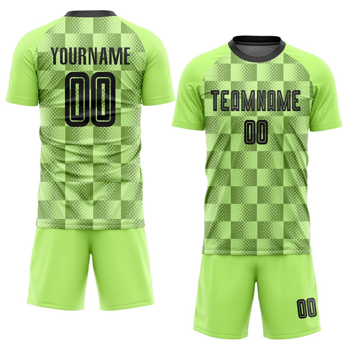 Custom Neon Green Black Third Sublimation Soccer Uniform Jersey Limited